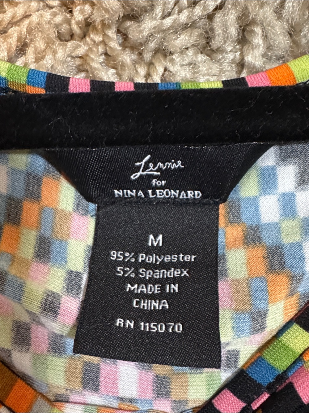 Lennie for Nina Leonard Multicolor Zigzag Chevron Knit Dress No Belt size Medium - Picture 6 of 13